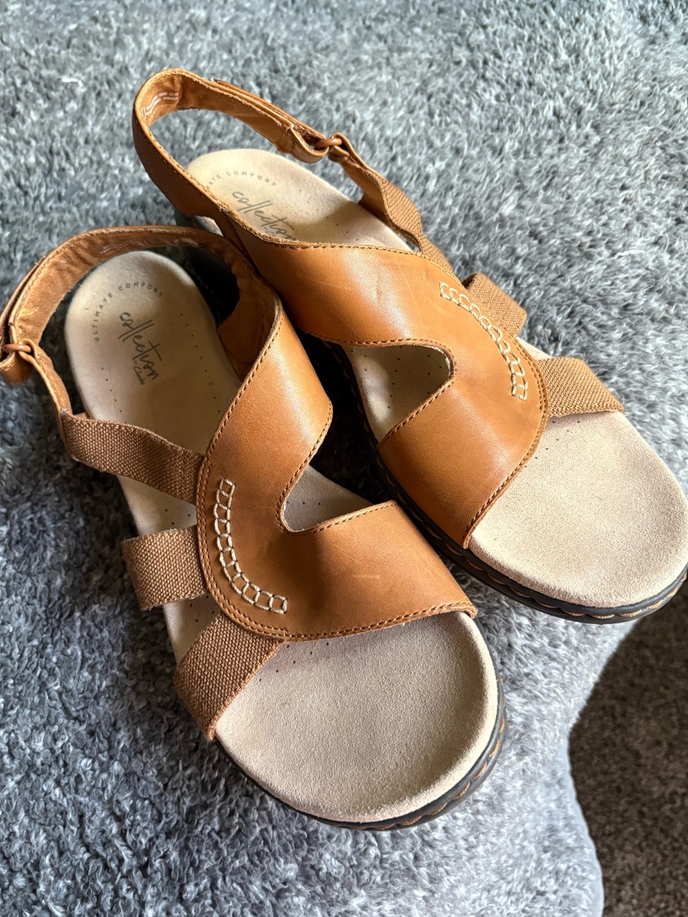 Clarks Leather Slingback Tan Sandals Women’s Size 11